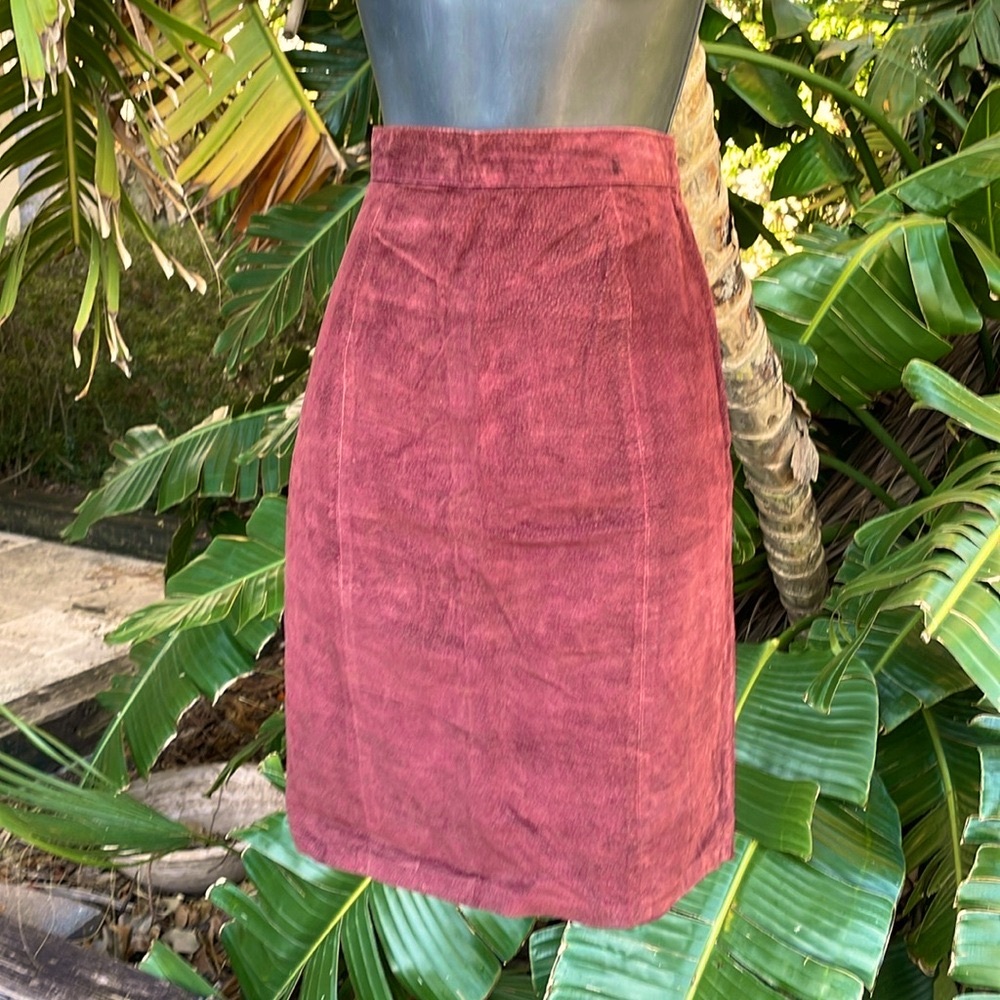 Suede pencil skirt